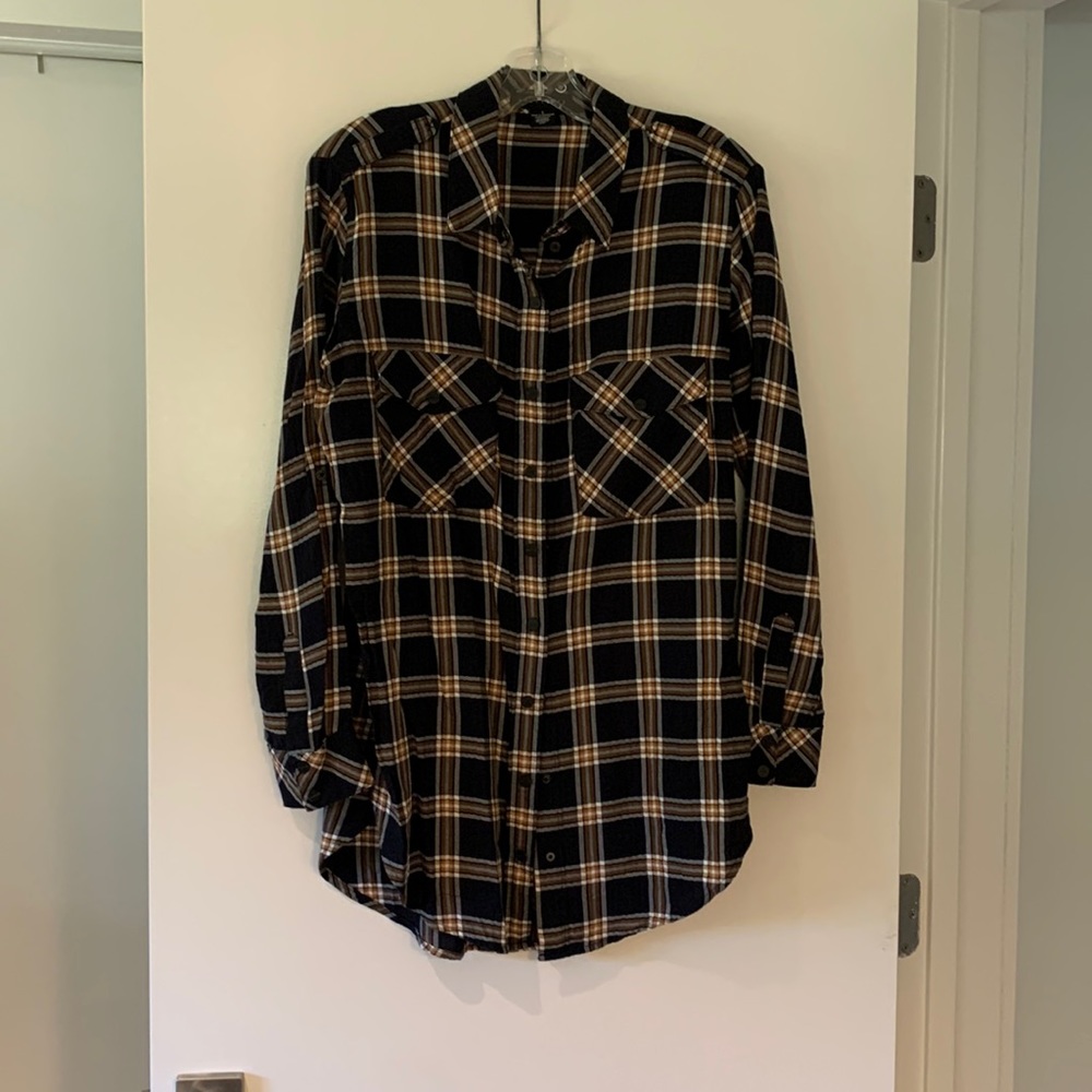 SANCTUARY OVERSIZE FLANNEL BUTTON DOWN